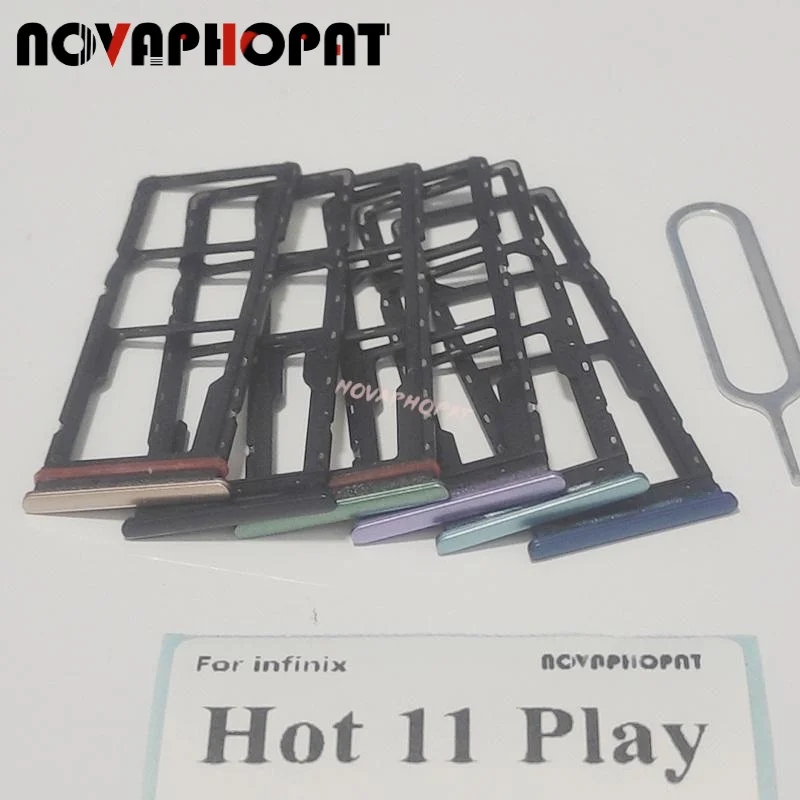 

Novaphopat Brand New SIM Card Tray For Infinix Hot 11 Play SIM Holder Slot Adapter Reader