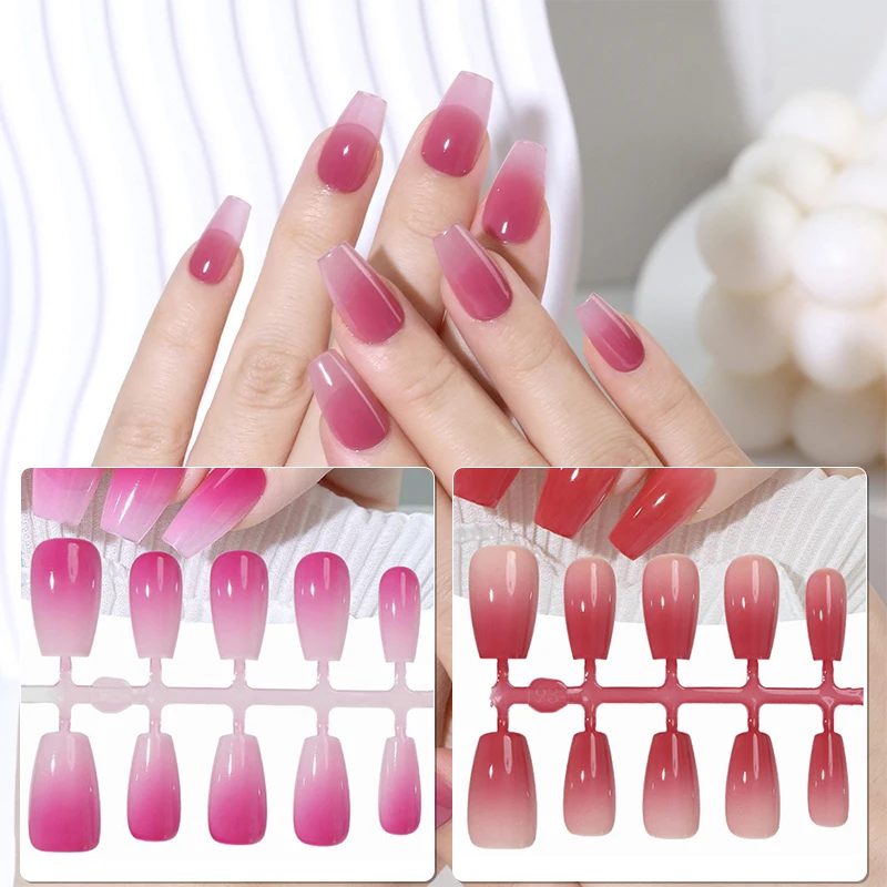 Uñas postizas piezas mujer, necesita pegamento adhesivo, brillo a presión, usable, arte de uñas, pegatinas, acabado completo, 10 Uds.