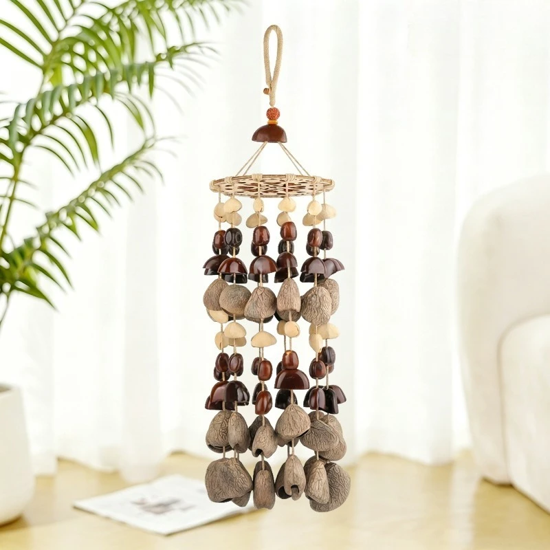 Nut Shell Wind Bell Handheld Sound Healing Wind Chimes Professional Meditation Percussion Bells Handicraft Musical Instruments