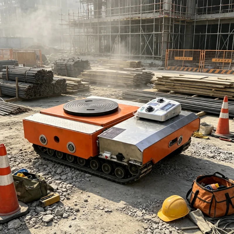 20 Ton Remote Control Electric Tank Trolley 360° Rotation Turntable Heavy Duty Cargo Transport Skate for Factory Moving