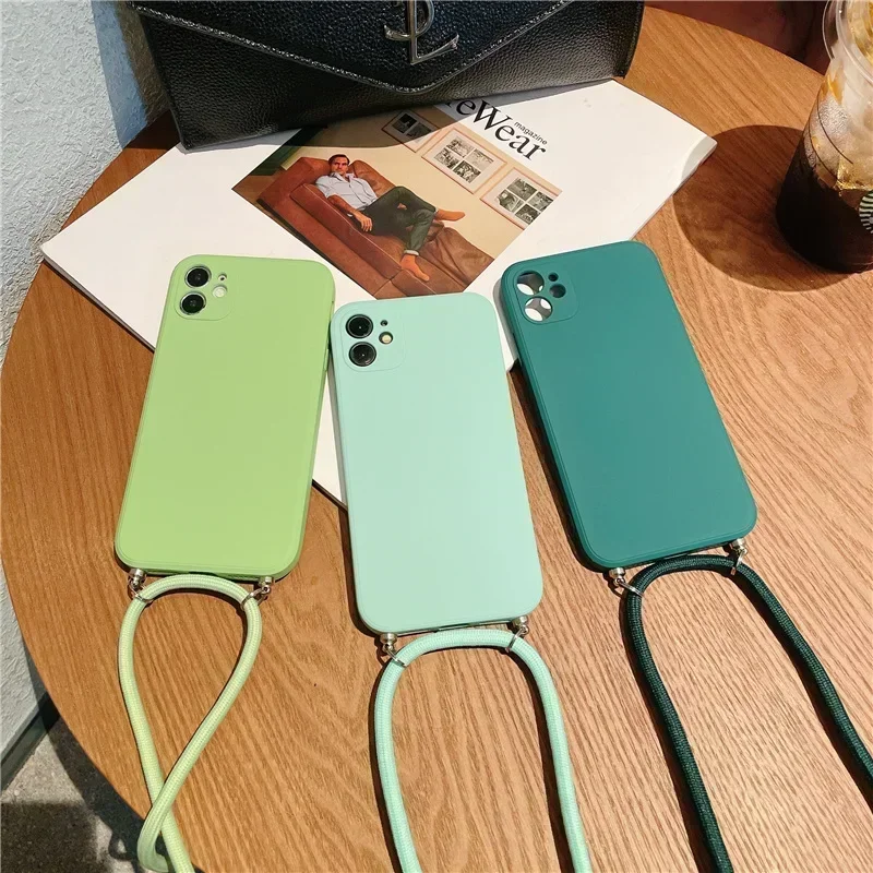 Crossbody Necklace Strap Lanyard Cord Silicone Phone Case for OnePlus One Plus 10 9 9R 9RT 8 7 7T Pro Nord CE 2 5G Cover