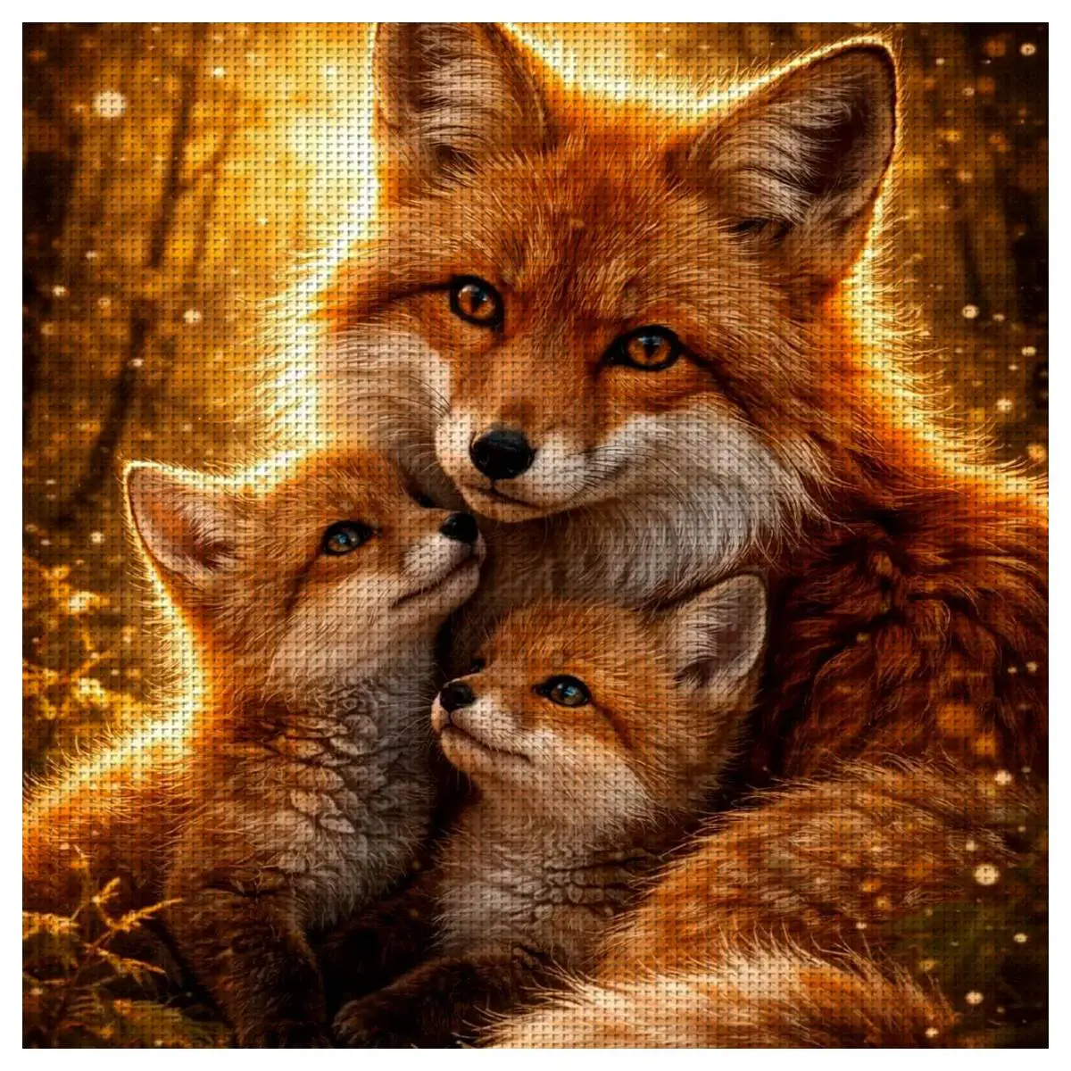 1 Stück 40X40CM/15,74 Zoll Fuchs-Stickmuster Kreuzstich-Set DIY-Kit 11/14/16CT DIY-Stickset DIY-Kreuzstich-Set als Geschenk
