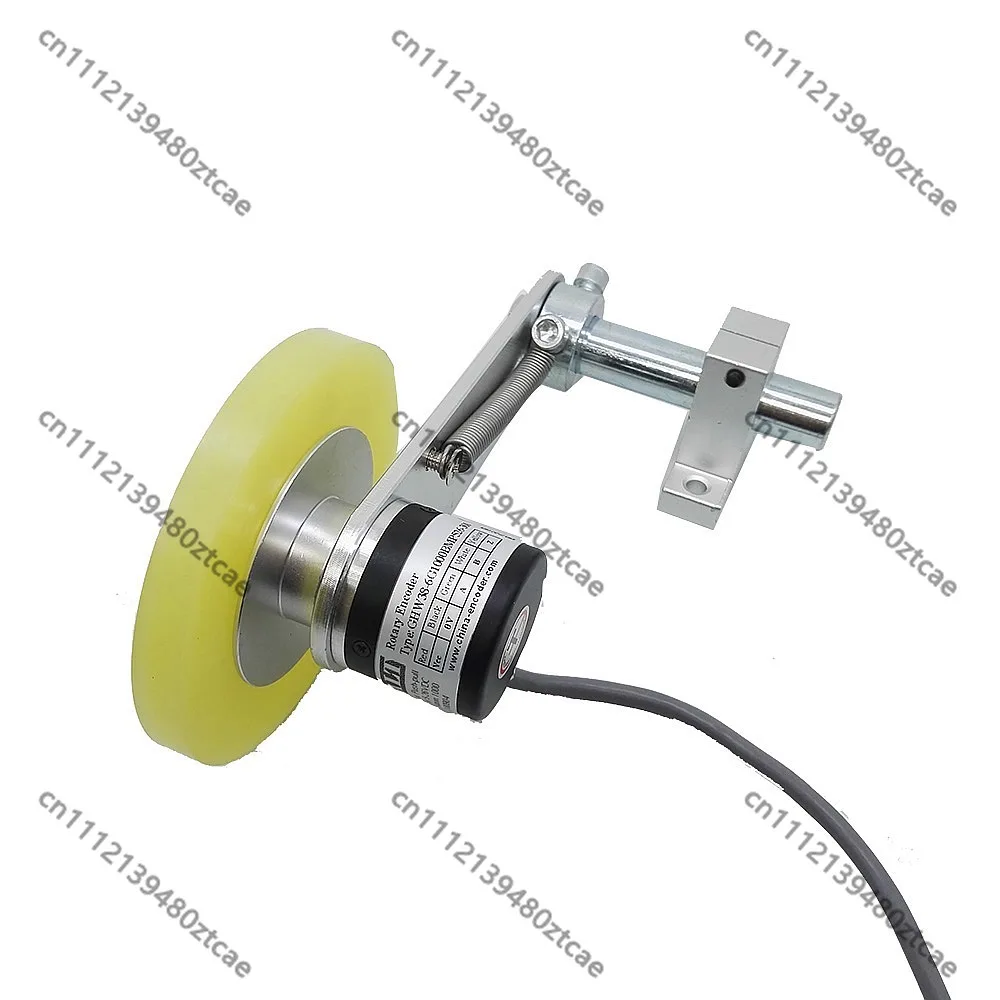 Wheel Measuring Rotary Encoder 38mm Outer Dia NPN PNP ABZ 100-2000PPR with Bracket