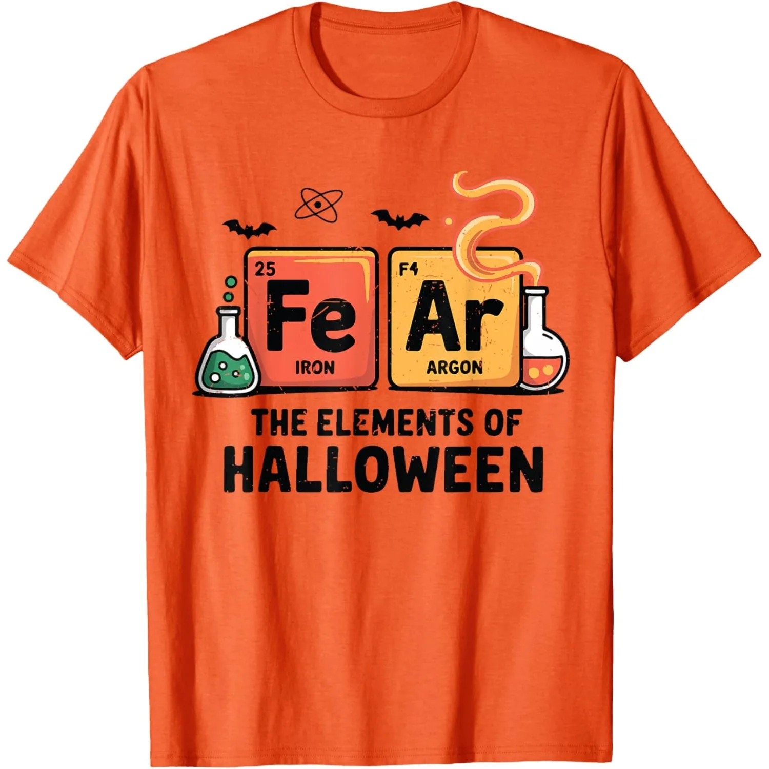 Fe Ar Fear Elements Halloween Science Graphic Men's Crewneck T-Shirt