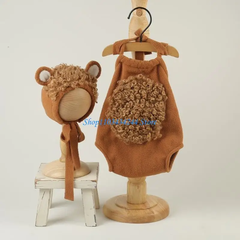 Cartoon Theme Outfit Hat Set for Baby Photography Photo Props Newborn Photoshooting Accessories Infant Photo Costume