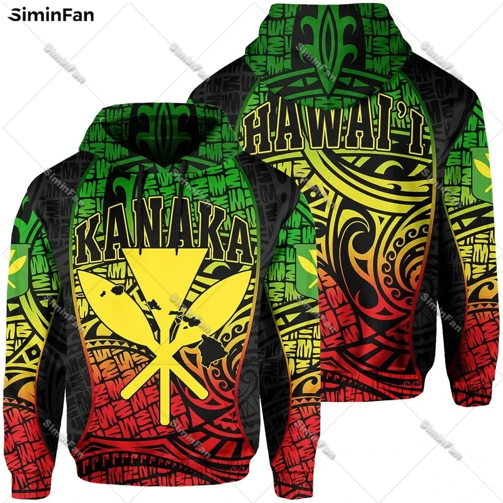 Polynesian Kanaka Maoli Hawaii Men Hoodie 3D All Over Printed Hood Pullover Zip Jacket Male Sweatshirt Unisex Outwear Female Top