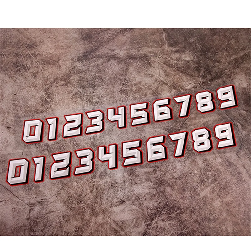 Numbers Motorcycle Sticker Racing Scooter Refit Decorative Red White Decals Body Laser Car Styling Moto Stickers Motorbike Parts