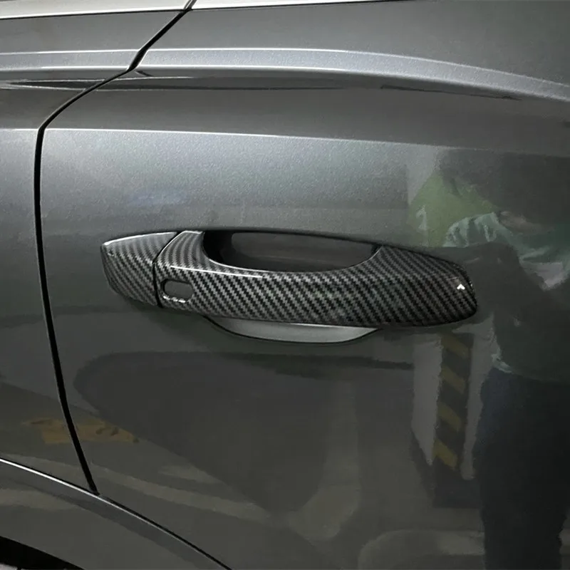 Carbon Fiber Printed Car Exterior Door Handle Sticker Cover for AUDI Q3 2019 2020 2021 2022 Styling