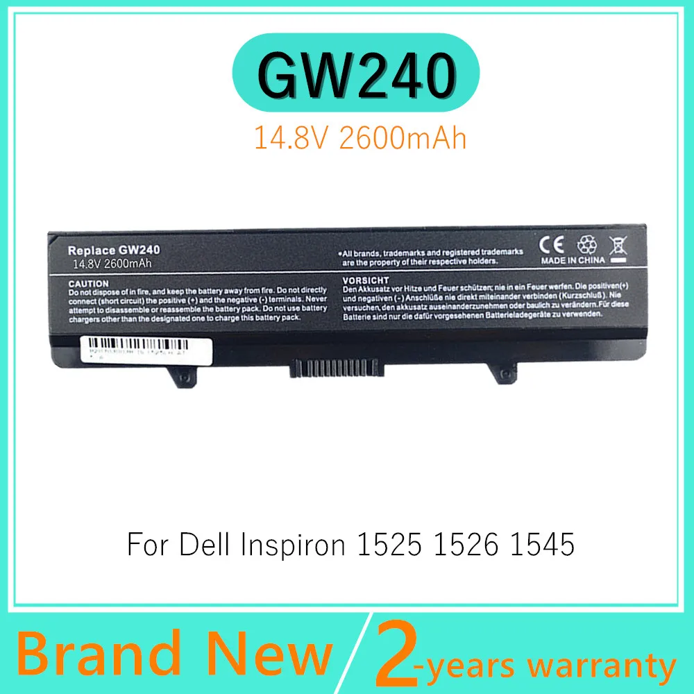 RW240 New laptop Battery For Dell Inspiron rn873 1525 1526 1545 GW252 GW240 GP952 PP42L PP29L PP41L K450N D608H RU583