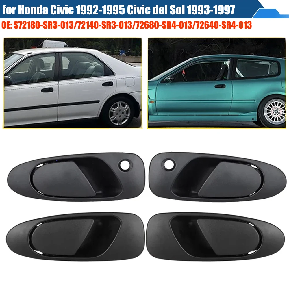 Manija de puerta Exterior de coche para Honda Civic 1992-1995 Civic del Sol 93-97 S72180-SR3-013 72140-SR3-013 72680-SR4-013 72640-SR4-013