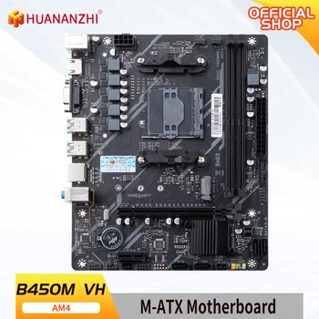 HUANANZHI AMD B450M Gaming Motherboard USB3.0 M.2 Nvme Sata3 Supports Ryzen 5500 5600 5600G CPU