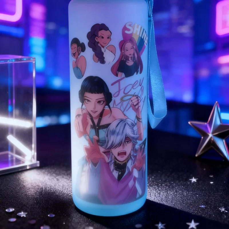 زجاجة مياه على شكل شخصية كرتونية K Pop Demon Hunters Kawaii - زجاجة بلاستيكية ذات سعة كبيرة للرياضات الصيفية للفتيات | محمول لهيكين #2