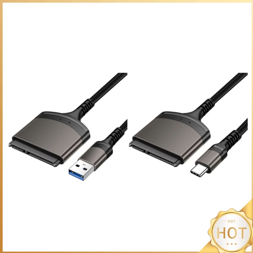 23cm USB 3.0/Type C To SATA Cord Aluminum Shell External Converter Support Windows/MacOS/Chrome OS/Linux for 2.5 Inch SSD HDD