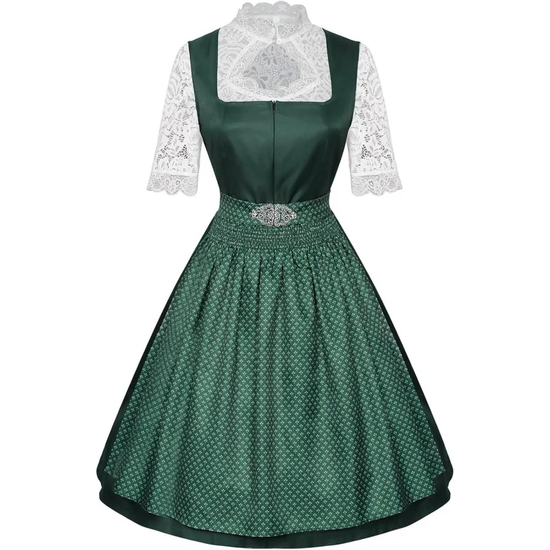 

❤️❤️❤️Women German Dirndl Dresses Set Oktoberfest Costume Bavarian Beer Dress Halloween Party Outfits❤️⭐️❤️
