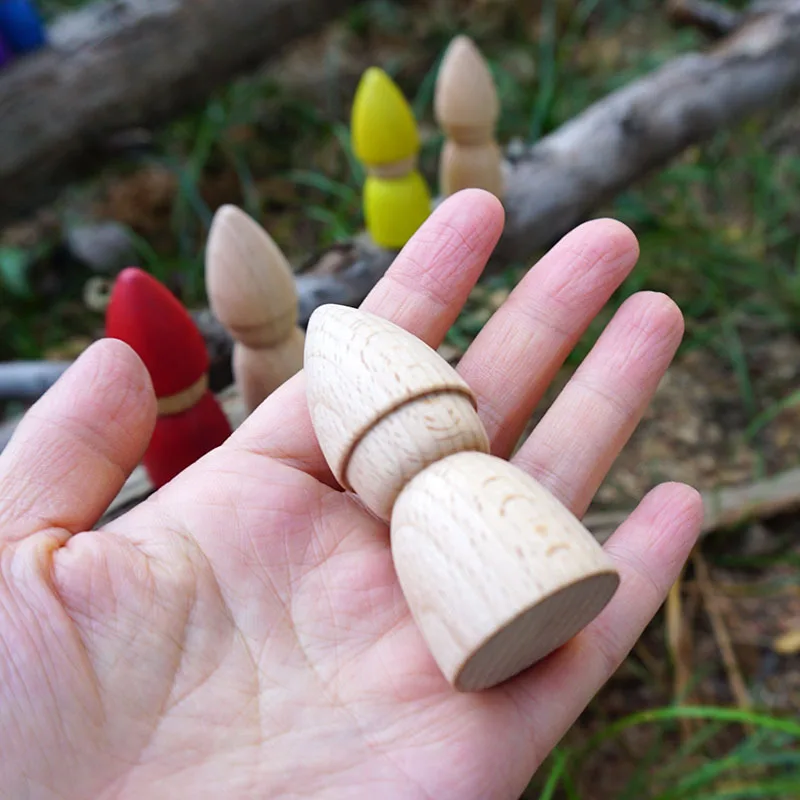 Mini Solid Beech Wood Peg Doll Figurine Raw Wooden Man DIY Hand-Painted Nordic Style Wooden Desktop Decoration Craft Home Decor