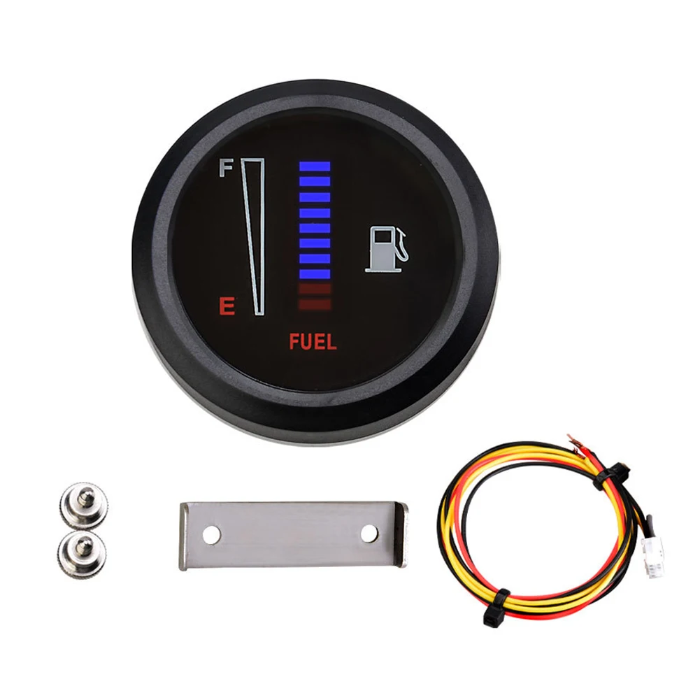 12V 24V Fuel Gauge for loader Dashboard Instrument 2.36 Inches Blue Light LED Bar ABS Material High Universality Fitment