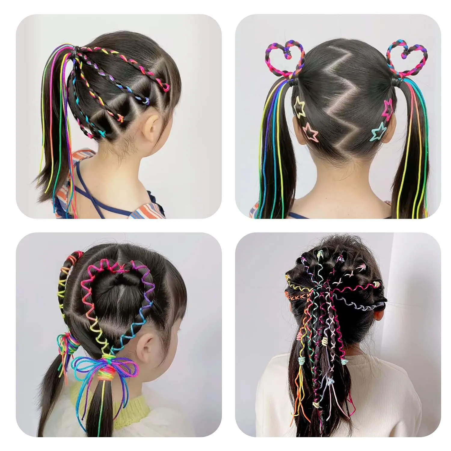 30 Pcs Colorful Hair Wrap String For Braids, Multi Rainbow Braiding Hair Tie, Girls Braids Hair Styling Accessories