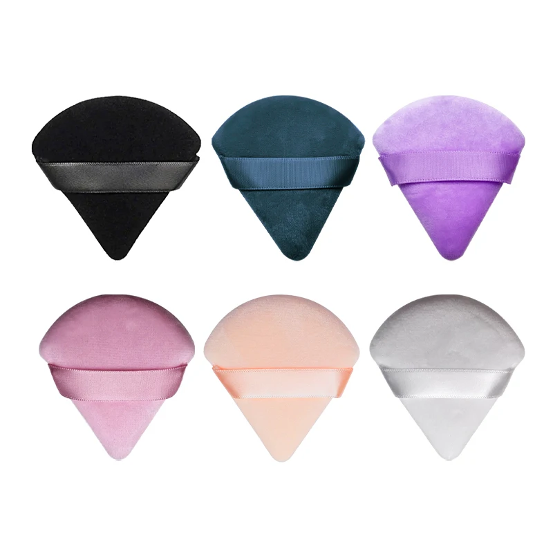 1/10pcs Triangle Powder Puff Mini Velvet Facial Cosmetics Sponge Double-sided Super Soft Makeup Cushion Washable Portable Gifts