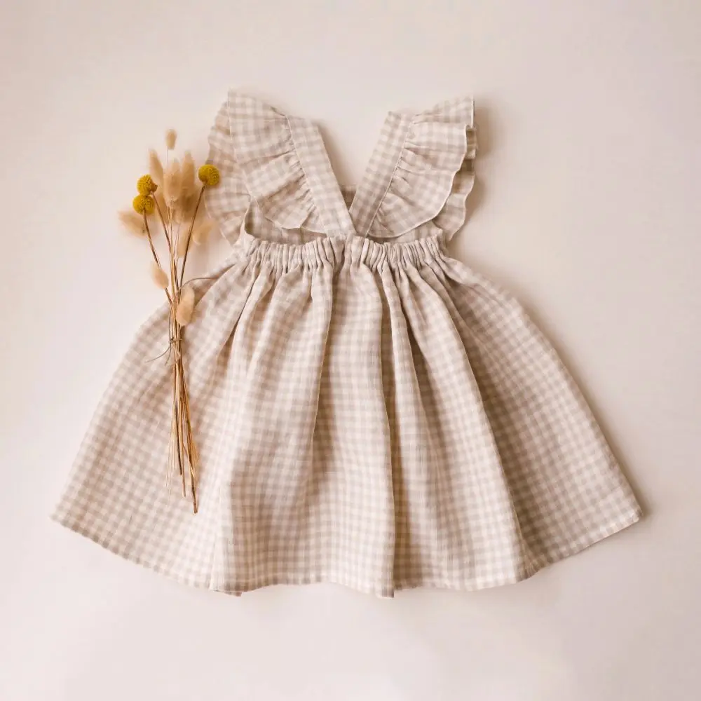 Fashion Toddler Girl Dresses Summer Linen Cotton Baby Girl Holiday Clothes Baby Girl Beach Dress