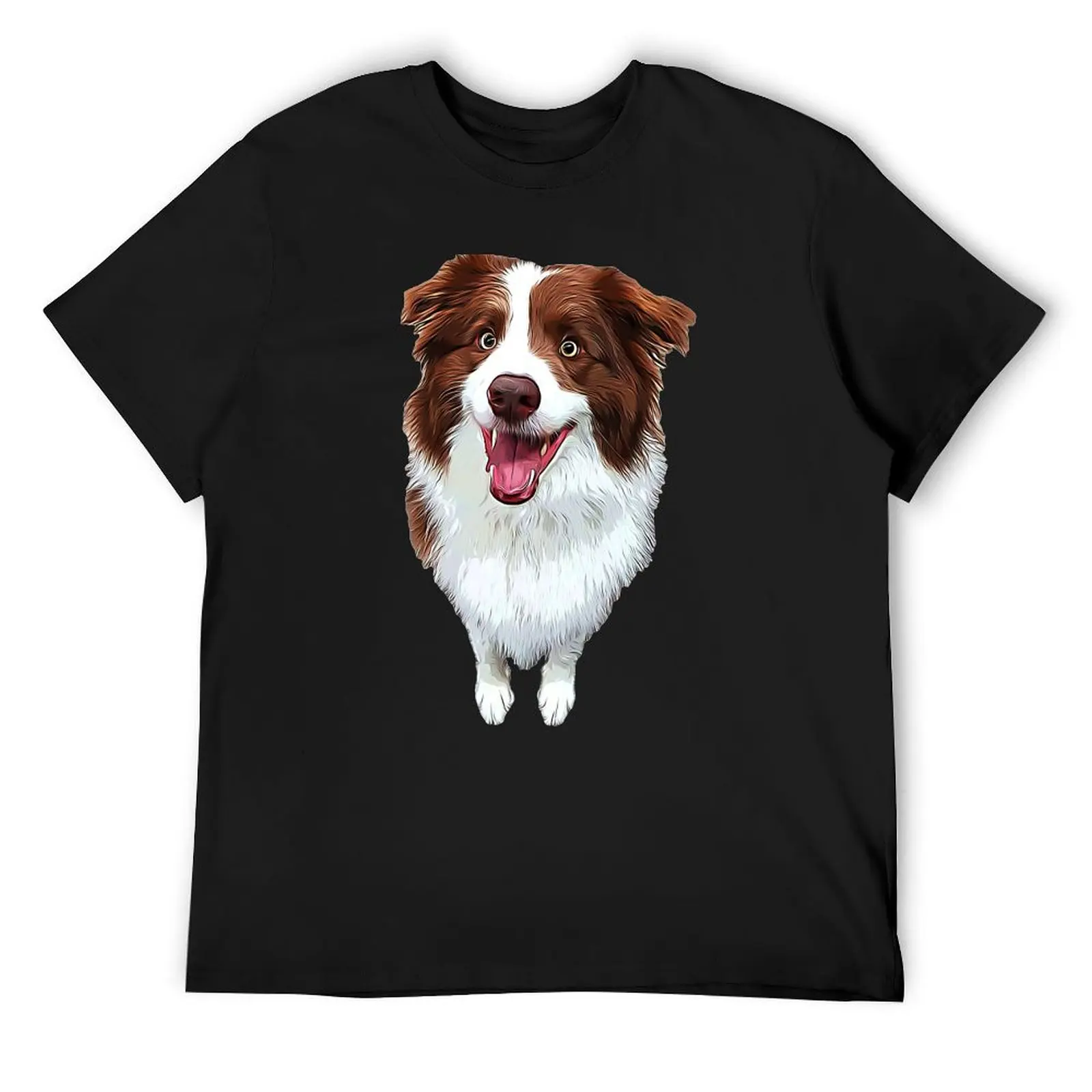 

Border Collie- Chocolate Brown Beauty T-Shirt oversize t-shirts man sublime clothes funny costumes men t shirts