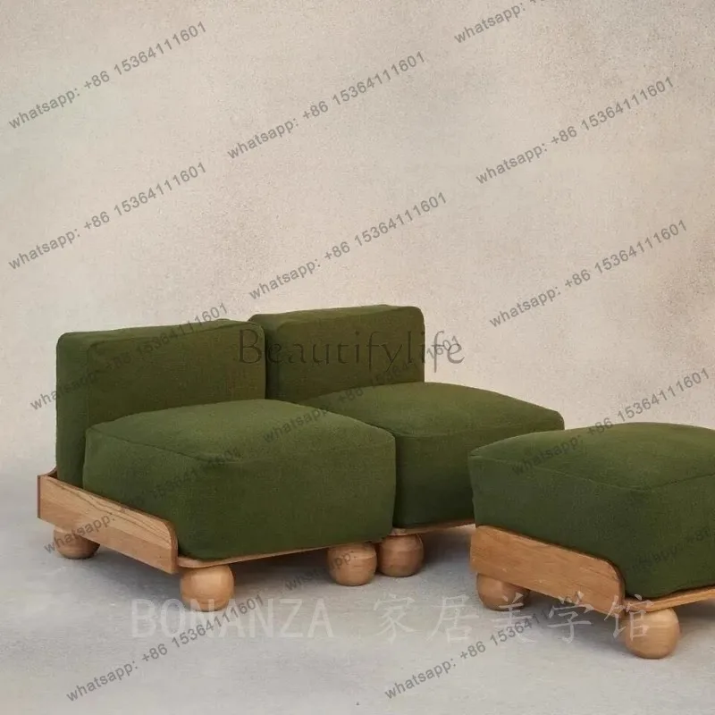 LS French Cream Wind Lamb Fleece Combination Sofa Early Education Center Reading Table Leisure Seat