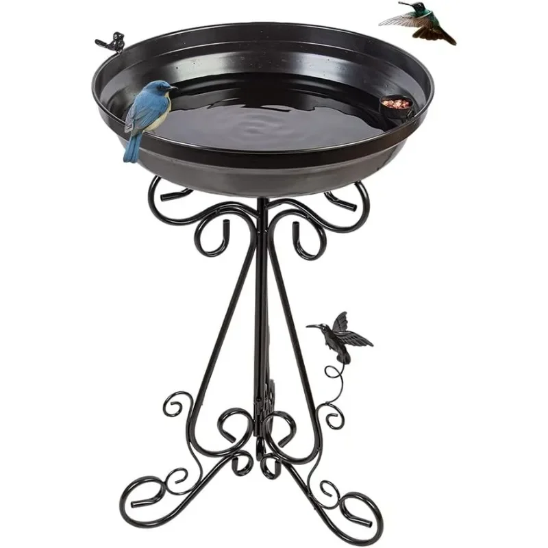 

4 inch Deep Bird Baths for Outdoors, Metal Birdbaths for The Garden Yard Patio Decor