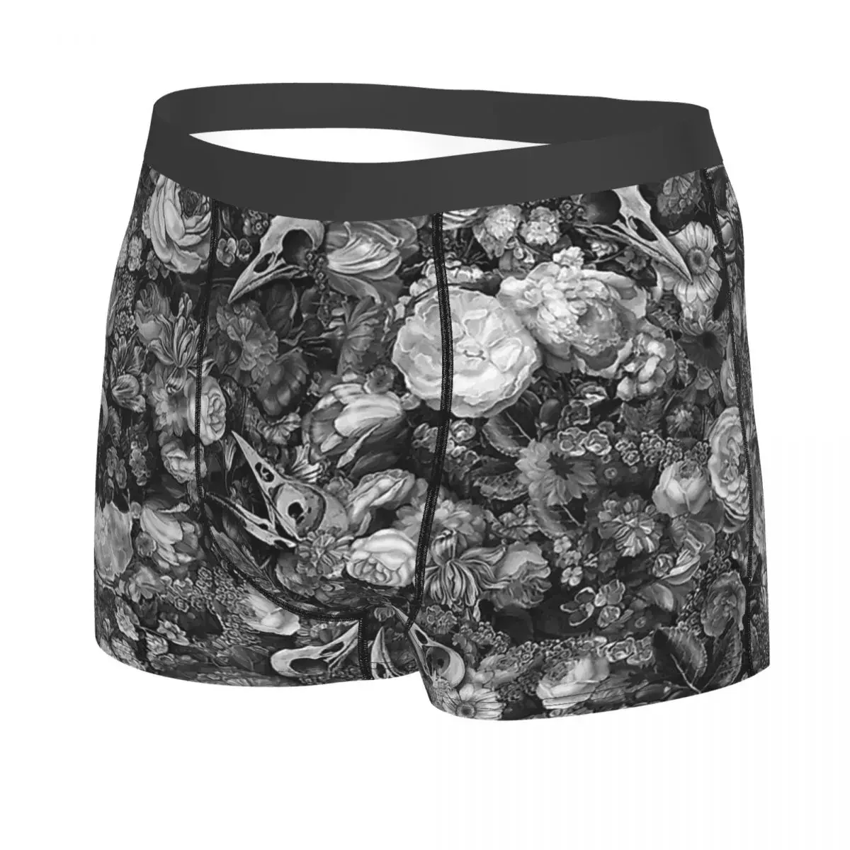 Baroque Macabre Cool Man's Boxer Briefs Skeleton Skull Bone Highly Breathable Underpants Top Quality Print Shorts Birthday Gifts