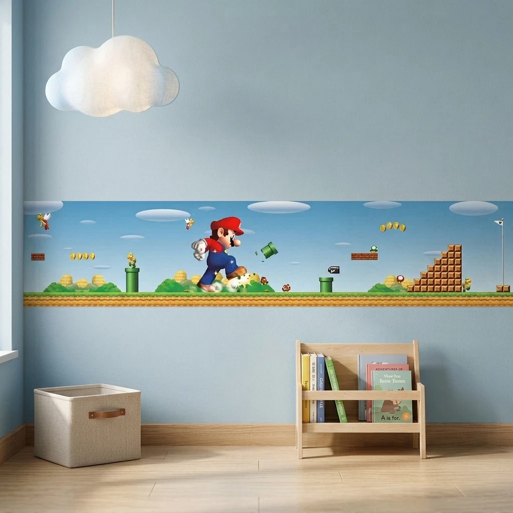 Large Size Cartoon Gold Coin Mushroom Wall Stickers For Kids Rooms Living Room Bedroom Wall Decoration Anime Movie Poster