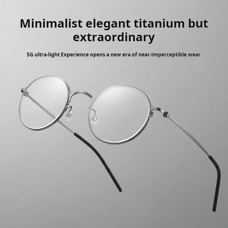 Ultra Lightweight Circular Titanium Glasses Frame Retro Design_voghion.com