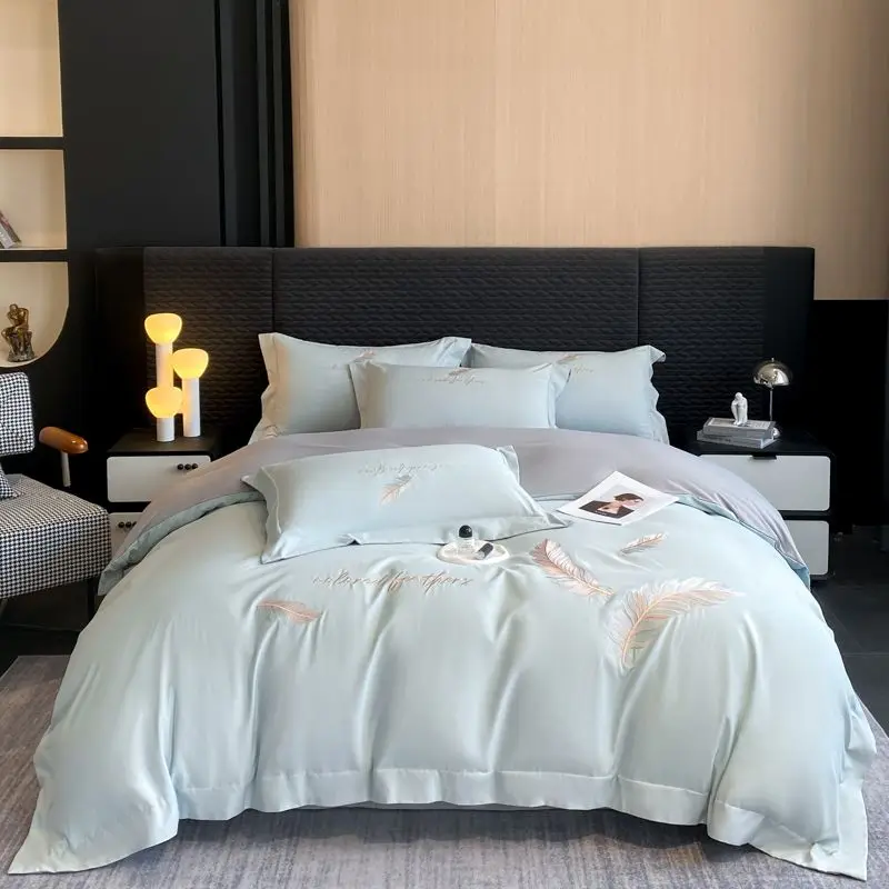 

Luxury Princess Style Embroidered Bedding Set - girly Heart Non-Cotton Duvet Cover & Sheets 3/4 Piece