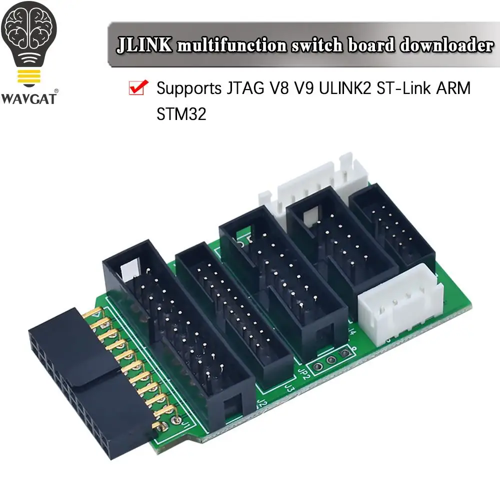 For JLINK V8 V9 Adapter Plate JTAG to SWD Multi-function for ULINK2 STLINK V2 Multi-function Switching Board 2.54 Flat Cable