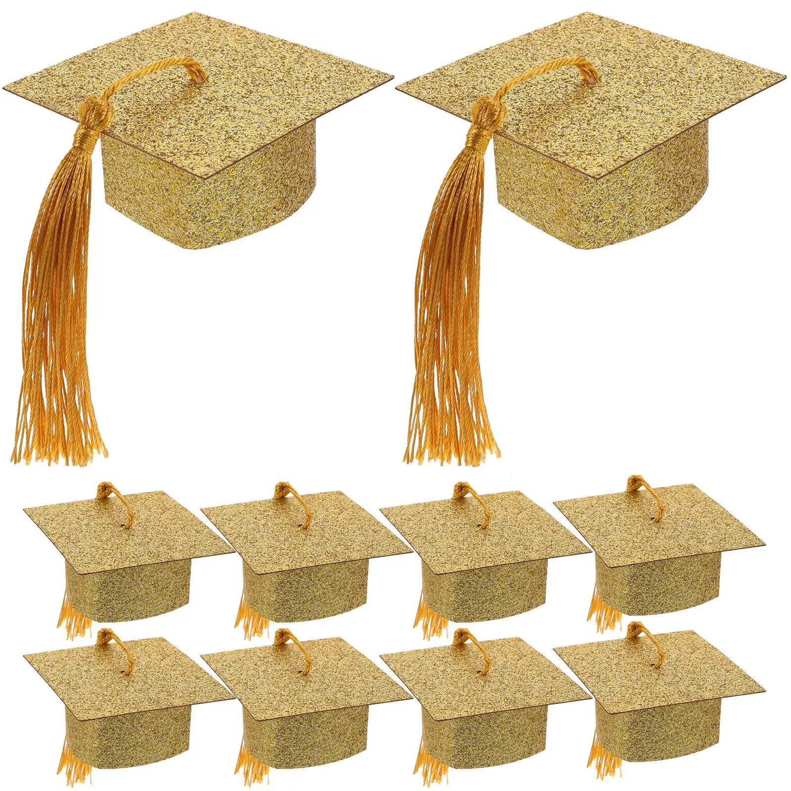 

10 Pcs Glass Graduation Goblet Lid Child Cap Beverage Cover Polyester Decor Hat