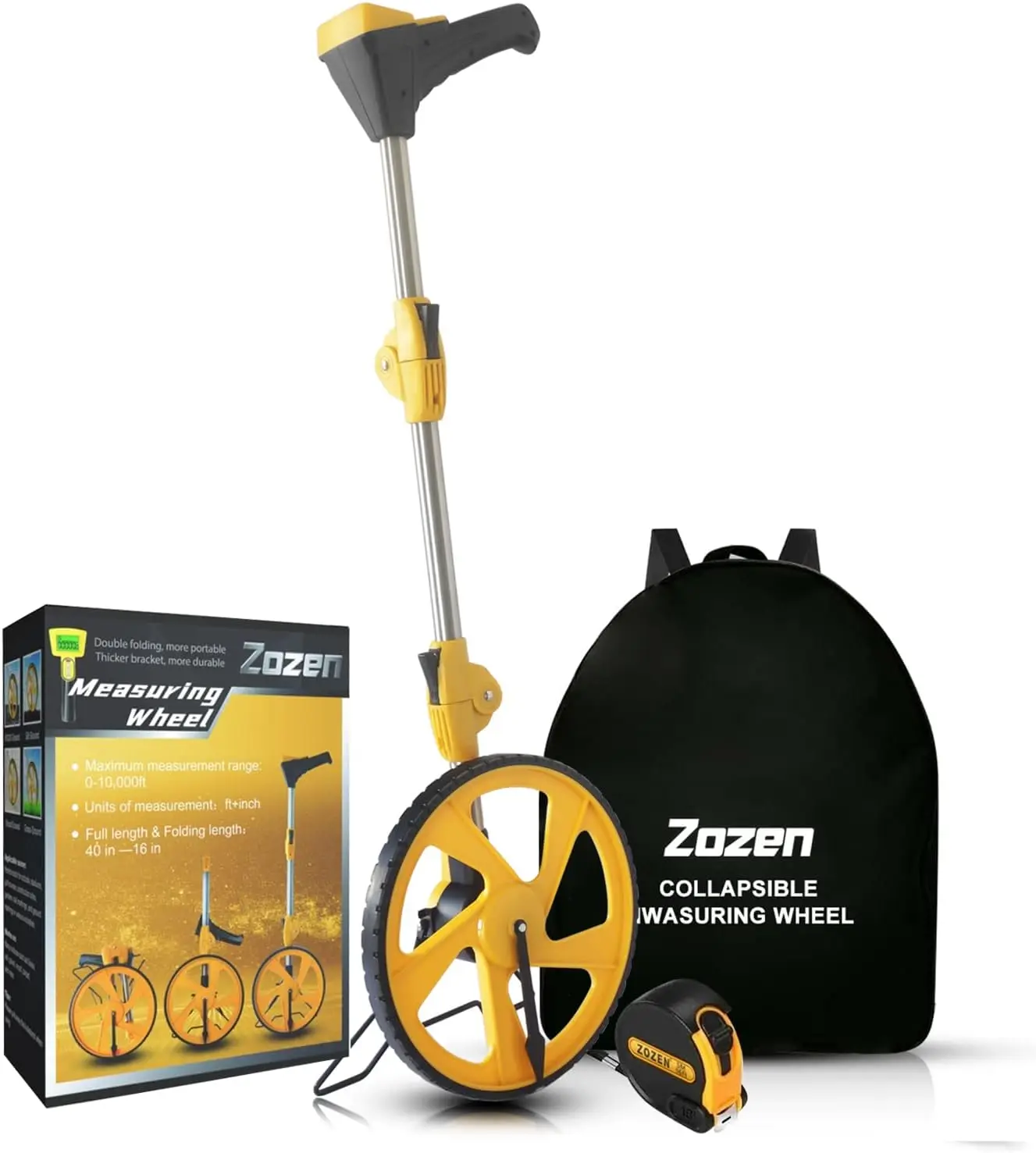 

Цифровой измерительный ролик с подсветкой дисплея, складной и портативный, до 99 999 футов/метров, в комплекте с тканевым рюкзаком