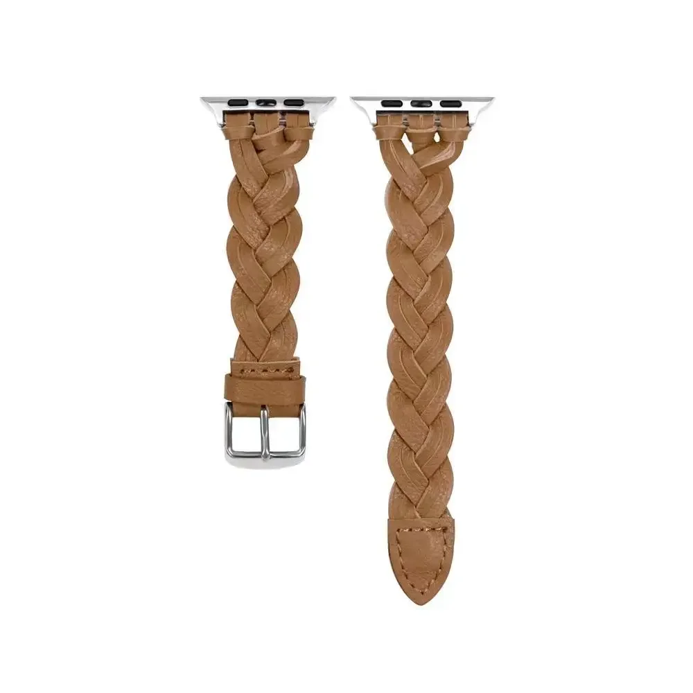 Leather Braided Strap For Apple Watch Band 49mm 45mm 41mm 44mm 42mm 46mm Bracelet Wristband iWatch Ultra 10 9 8 7  6 5 SE Correa