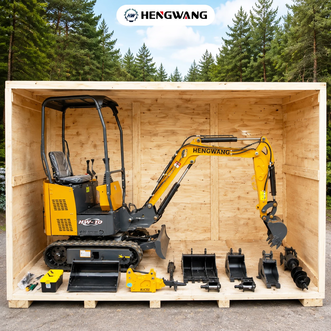 Tractor Backhoe - 迅速配送 1.7トン ミニショベル 小型掘削機 家庭用 ディーゼル