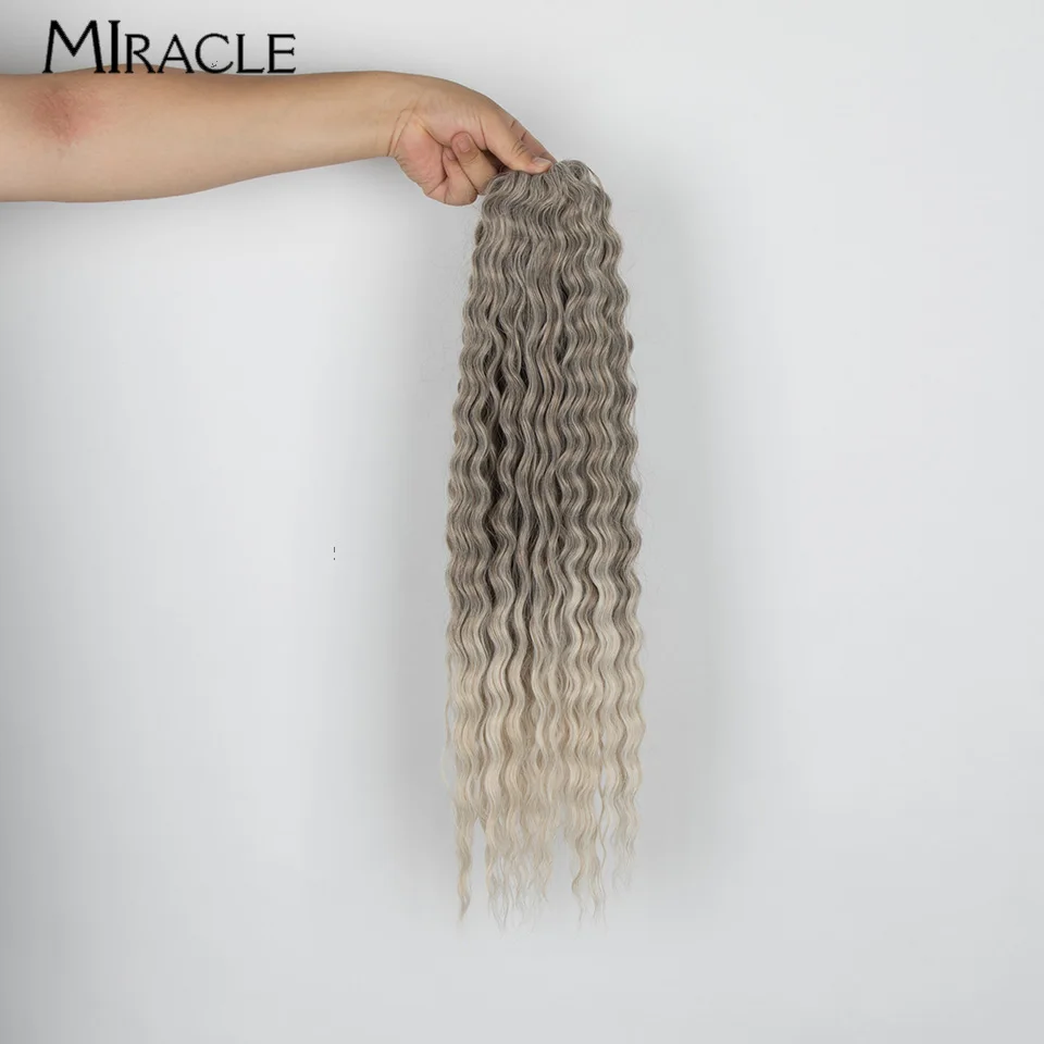 MIRACLE Synthetisch Gehaakt Voor Vrouw 22 Inch 300g Vezel Krullend Cosplay Nep Haar Zacht Hittebestendig Kleurrijk Blond Roze