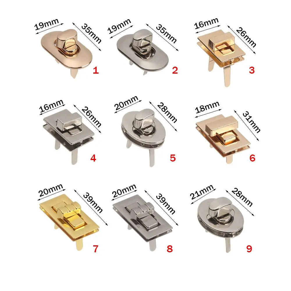 1Pc Rectangle Egg Turn Twist Lock Metal Buckle DIY Handbag Purse Hardware Closure Locks Clasp Closure Bag Part DIY Accessories