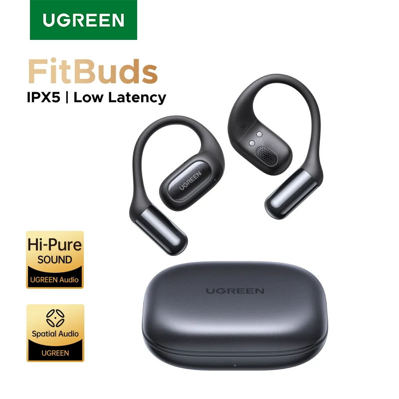 UGREEN FitBuds Open-Ear Headphones Earphones, Ear-hook TWS True