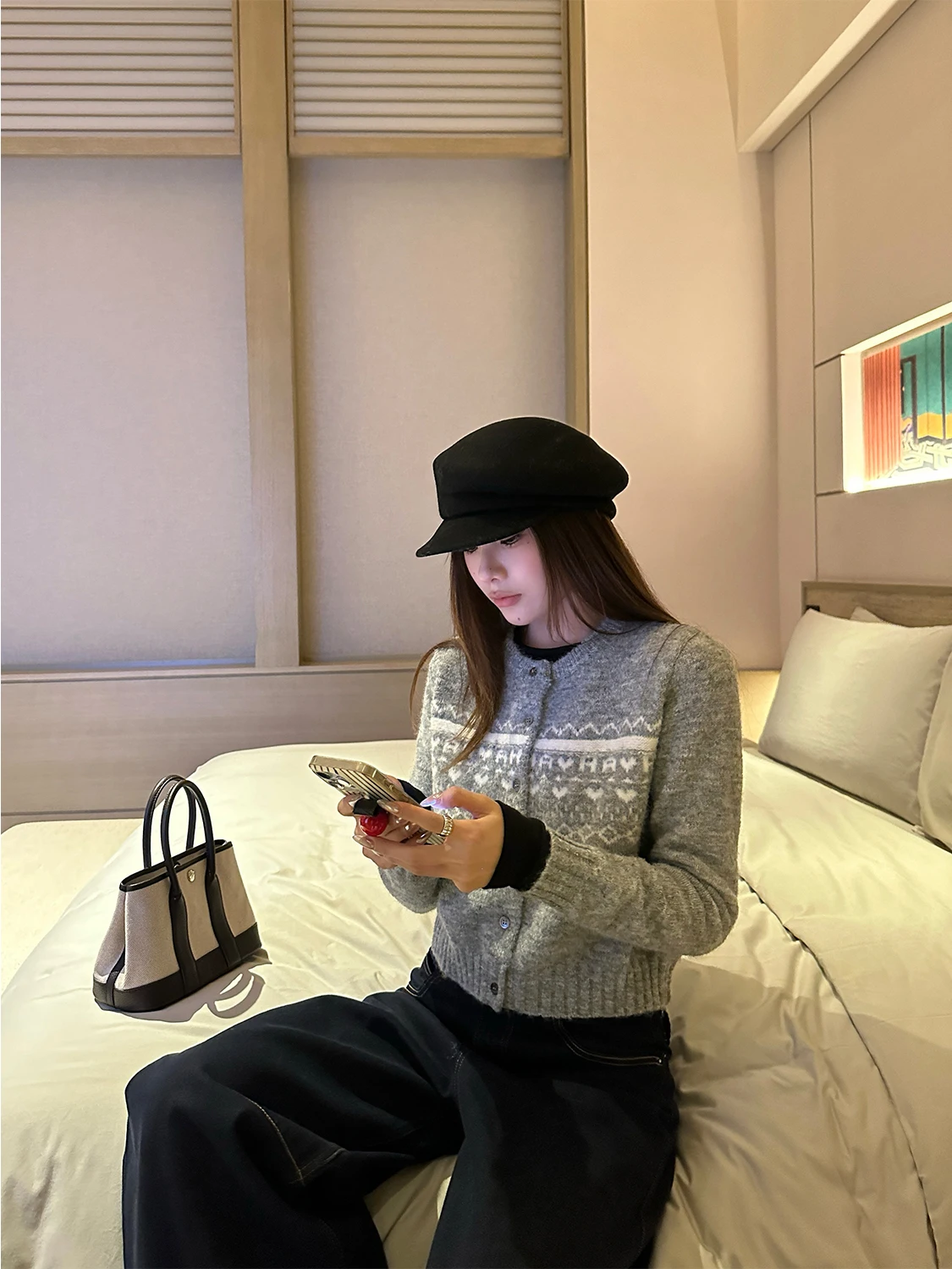 

D YANGJUN красивый зимний вязаный ор кардиган с цветочной вышивкой из смеси шерсти, длинный женский свитер на пуговицах