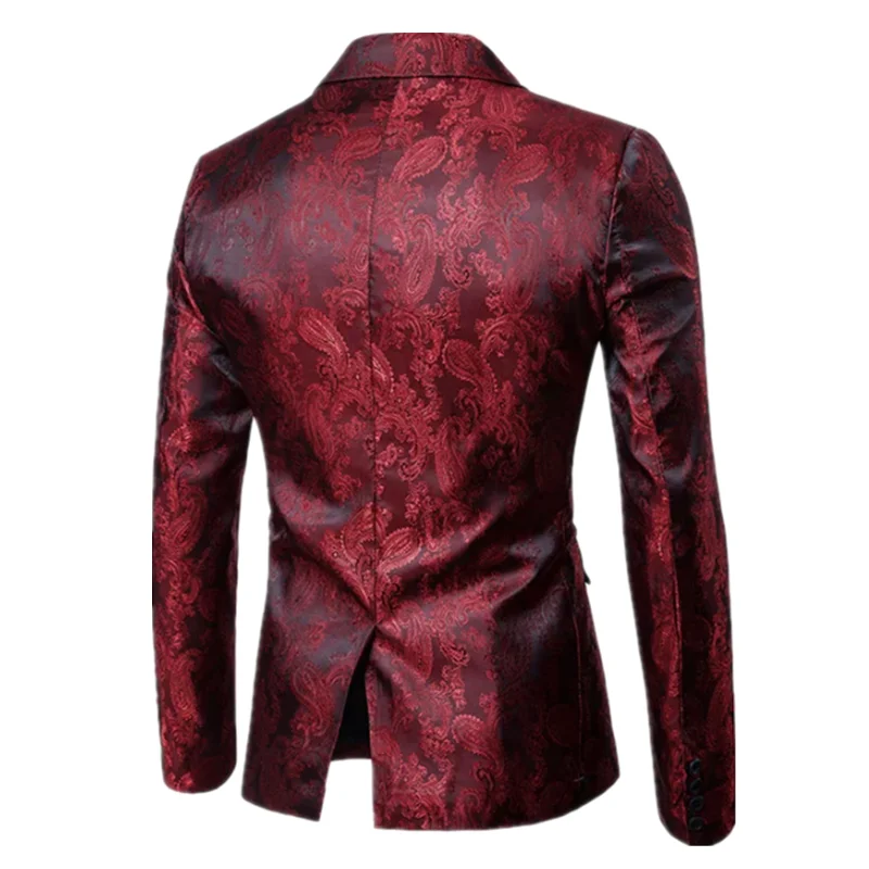 Men Classic Jacquard Suit 2 Piece Set Spring and Summer New Fashion Male Dance Party Luxury Tuxedo Dress Size XXXXL-S