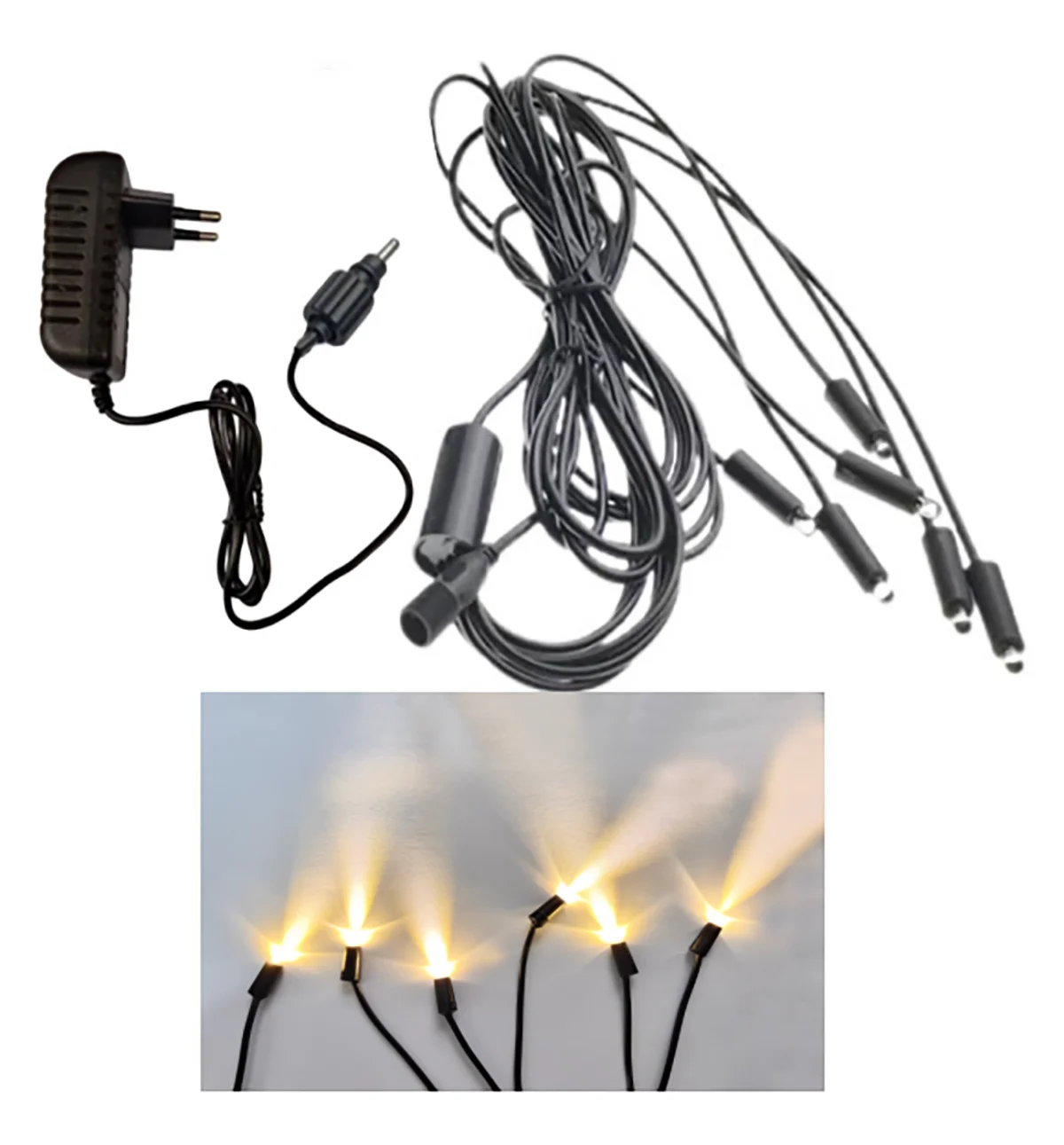 12V LED 6-Farben und Warmweiß Unterwasser-DIY-Licht für Aquarium, Tischbrunnen, Teich mit Adapter EU/US/AU/UK Kompatibel