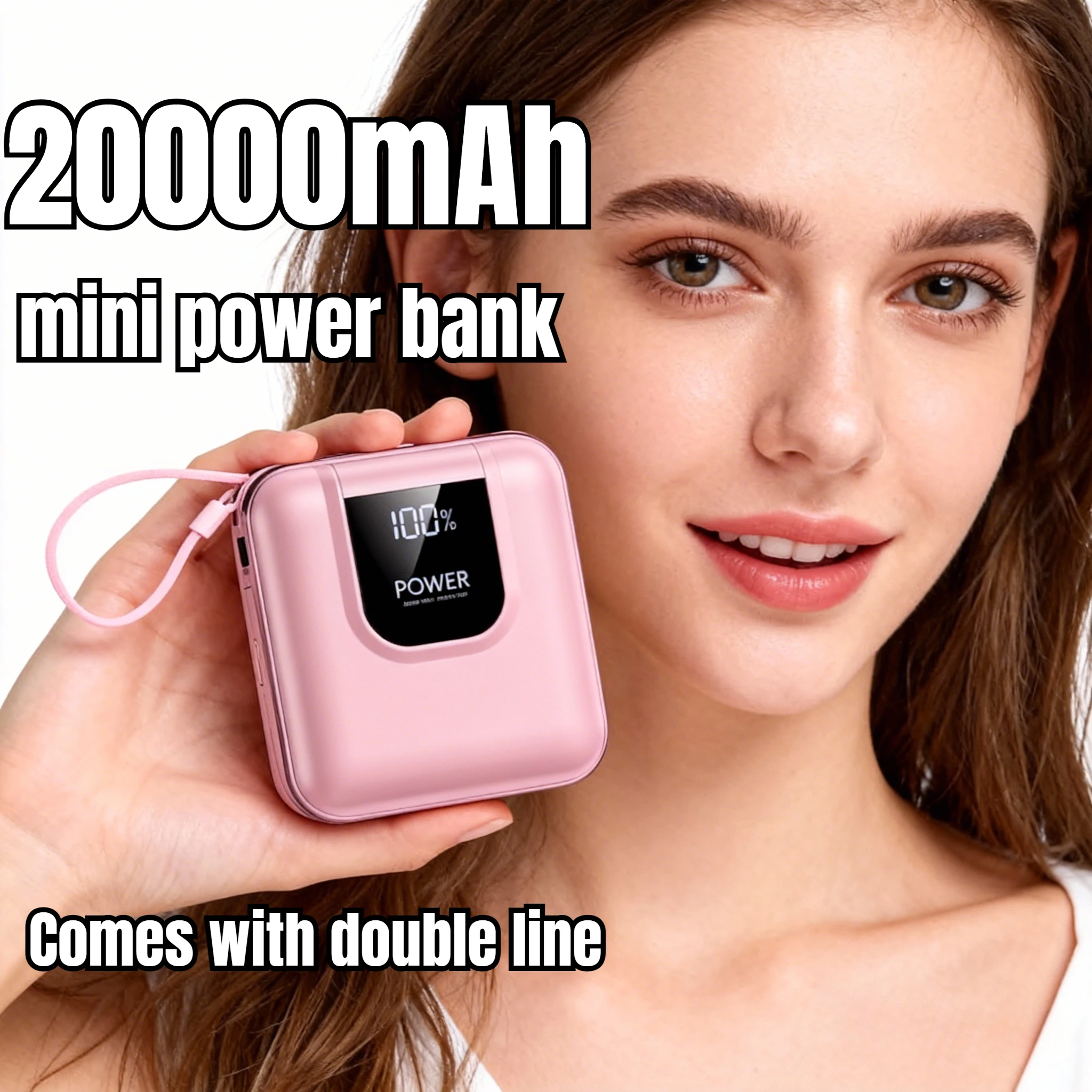 

Мини-банк питания емкостью 20000 мАч с цифровым дисплеем и быстрой зарядкой PD, портативное зарядное устройство сверхтонкого размера для карт для IPhone, Samsung, Xiaomi