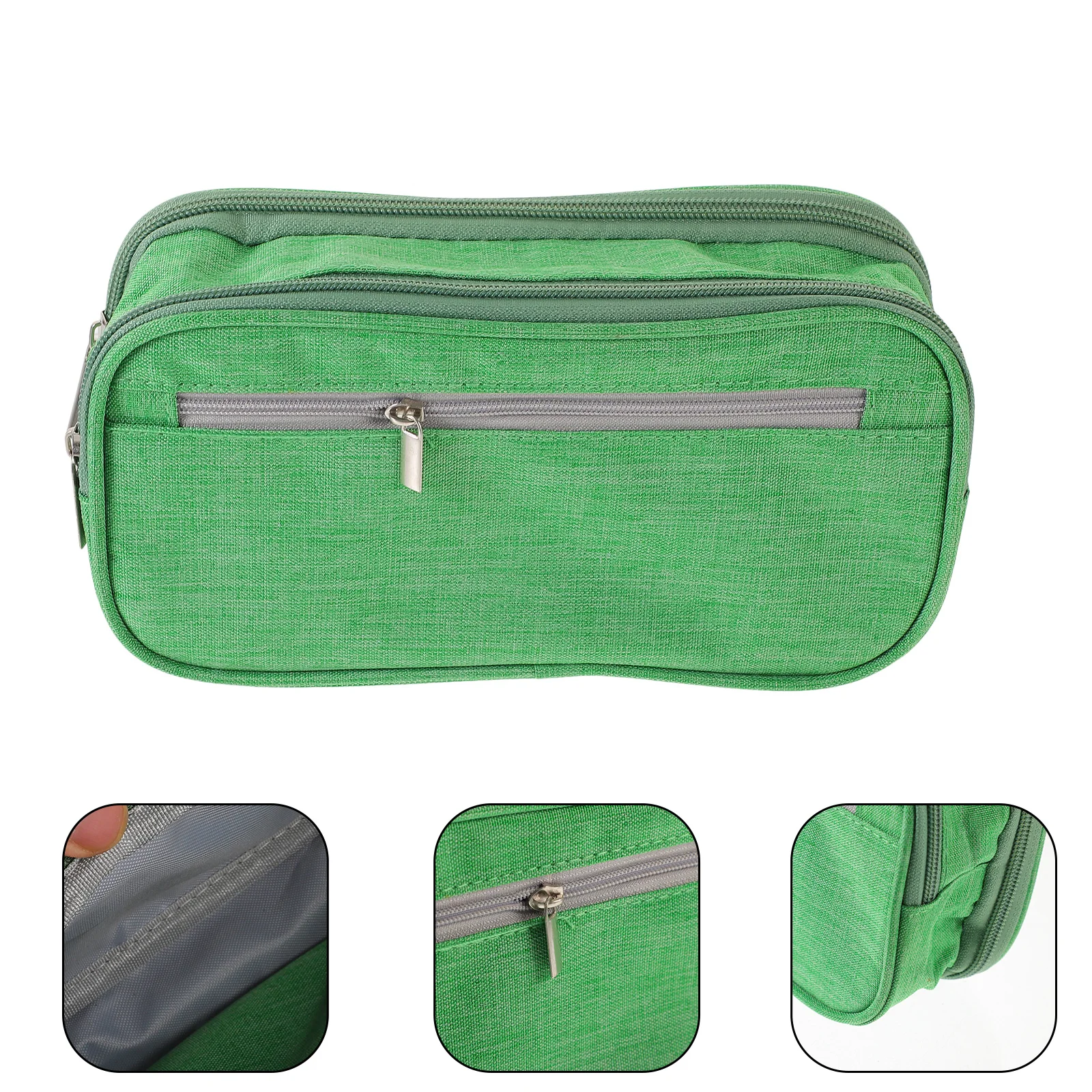 3 Layers Large Capacity Portable Pen Pouch Zipper Storage Case Simple Design Multi-Function Organizer School Stationery Supplies