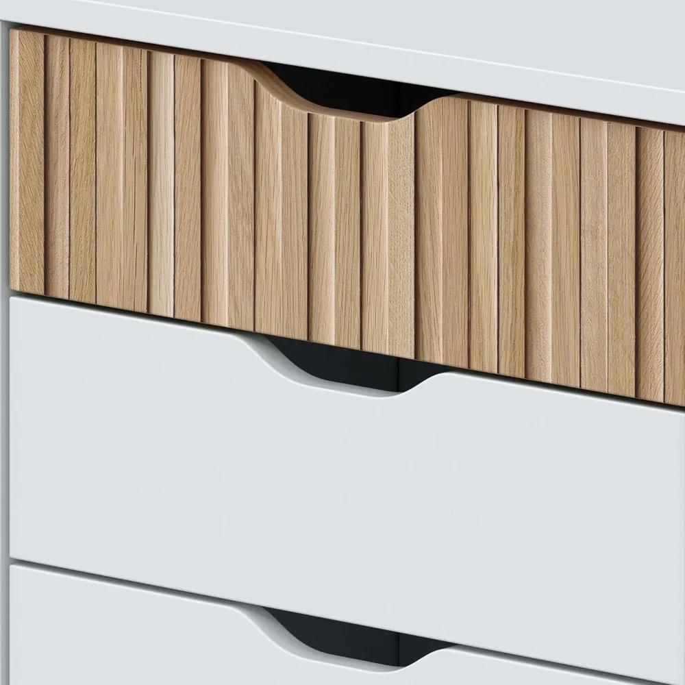 Mesita de Noche con 3 كاجونيز، كومبيناشن بلانكو و روبل 44x50x33 سم #5