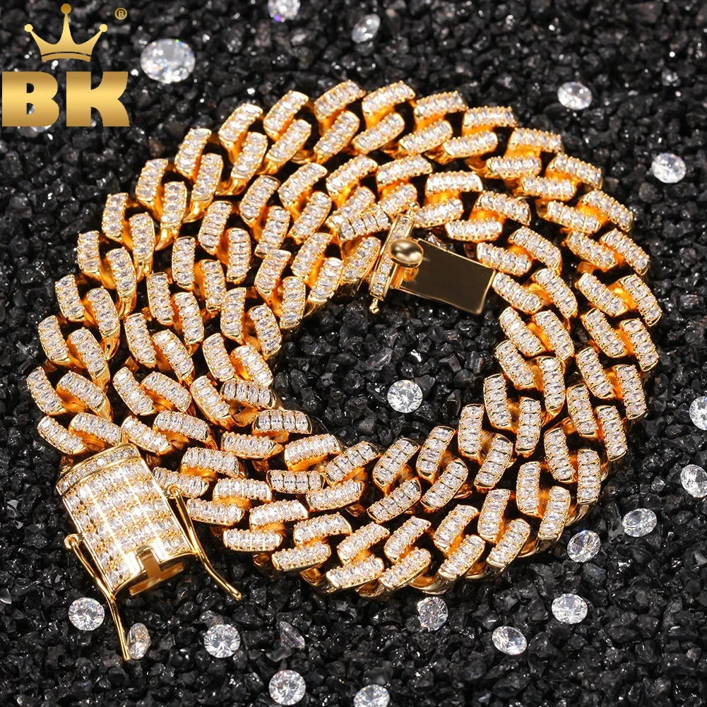 

TBTK 12mm Luxury Full Iced Out Copper Cz Necklace Marquise Chain Fashion Hiphop Jewelry For Women And Men 2020 New Style