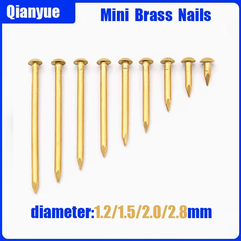 

Mini Brass Nails 1.2/1.5/2/2.8mm Diameter,Pure Copper Round Head Nails for Woodworking/Crafts/Jewelry