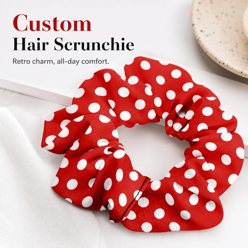 50Pcs Custom Logo Scrunchies Bulk Wholesale Satin Silk Hair Ties Personalized Elastic Hair Bands Boutique Women Accessories