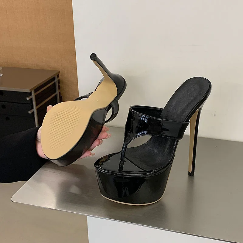 New In Platform Pumps Flip Flops Sandals Party Ladies Slippers Slides Shoes Fashion Peep Toe Super High Heels Slippers For Women