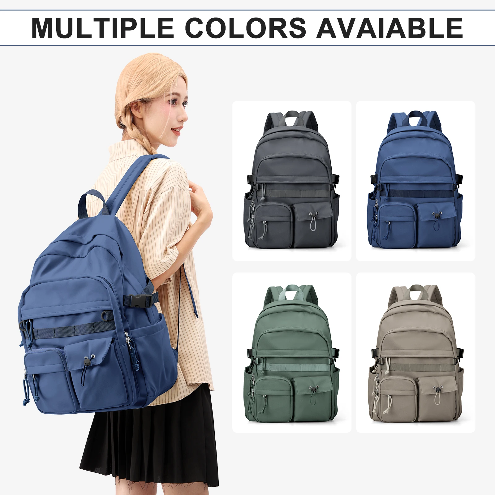 Classical Lightweight School Backpack, Travel Backpack for Women, Junior & Senior Girl Casual Schoolbag Boy Bookbag, Laptop Bags