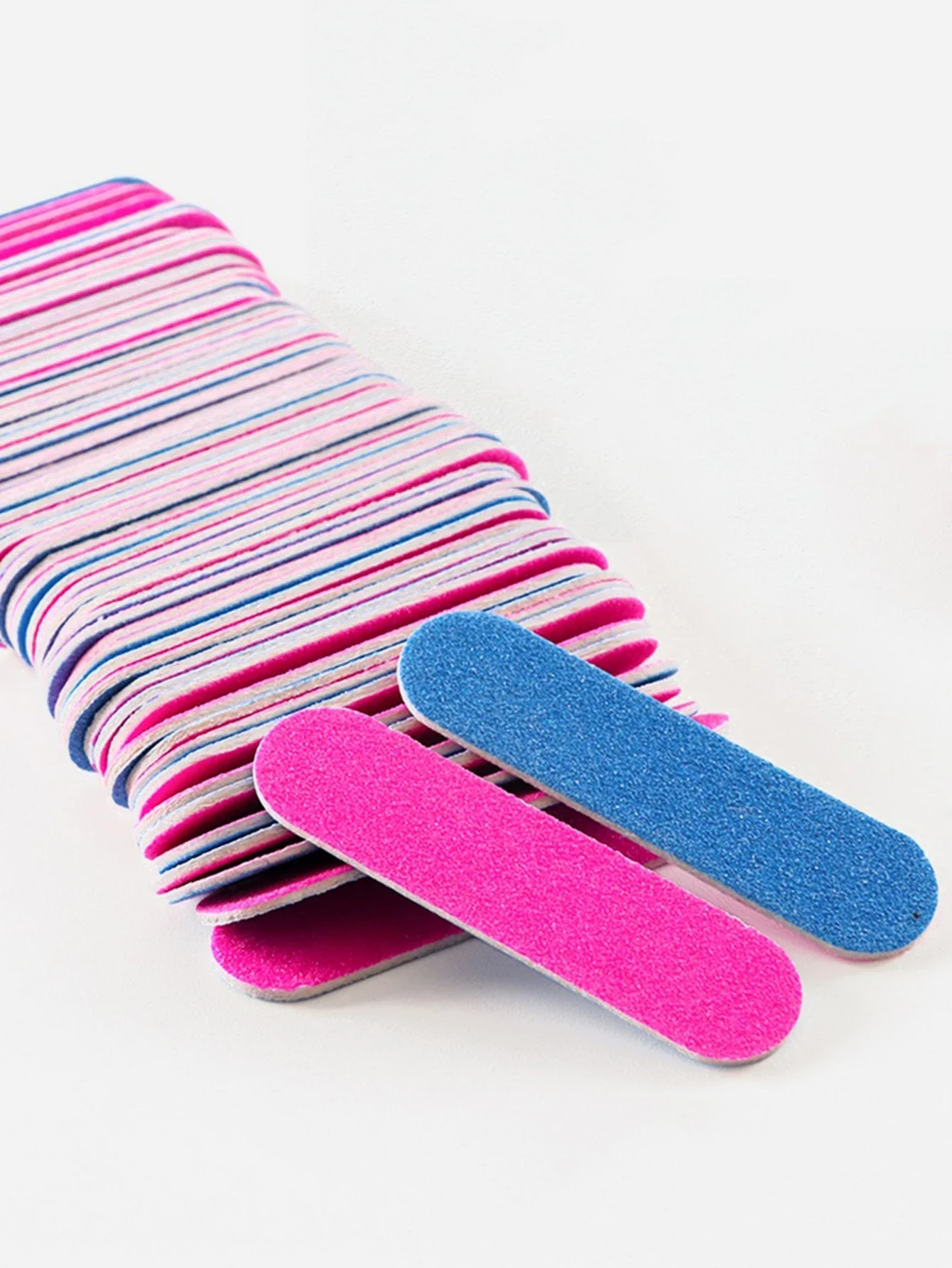 15 tot 200 stuks mini-nagelvijlen dubbelzijdig blauw en roos nagelvijlen voor nail art manicure pedicure polijsten en vormgeven